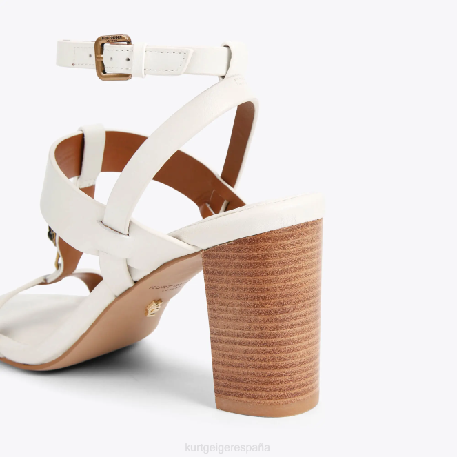 Kurt Geiger mujer bloque de barra en T de London Hampton 2LPR339 | calzados hueso